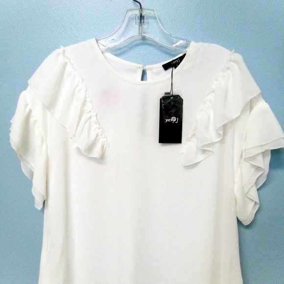 NWT off White Ruffled BOHO SHEER Layer Dress Flowy - Picture 1 of 10